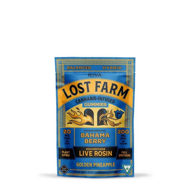 Photograph of product: LOST FARM GOLDEN PINEAPPLE LIVE ROSIN GUMMIES 200MG