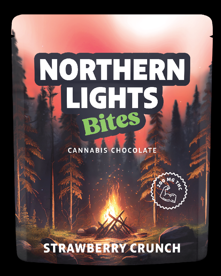 Photograph of product: Northern Lights Bites | Strawberry Crunch | 200 mg Chocolate