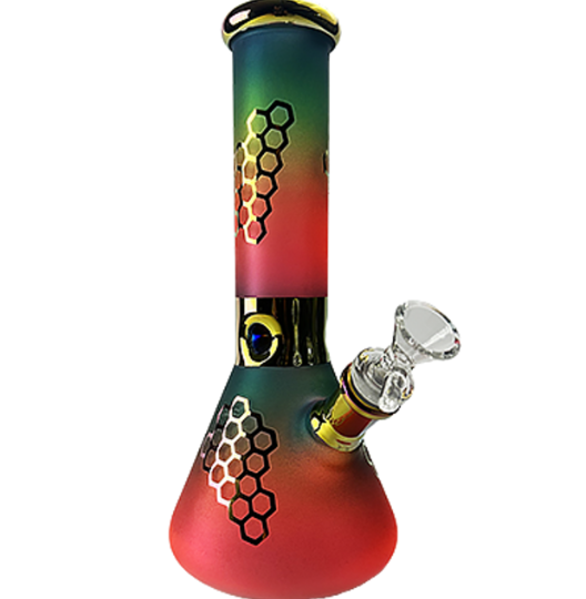 Photograph of product: 10" SirEEL Rainbow Honeycomb Beaker Bong & Flower Bowl