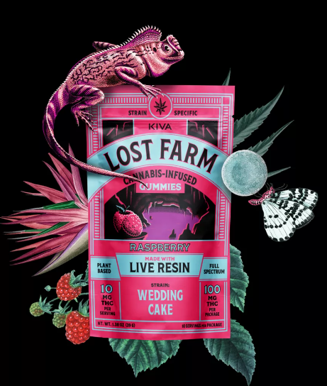 Photograph of product: Gummy Live Resin Raspberry: Wedding Cake [10pk] | 100mg