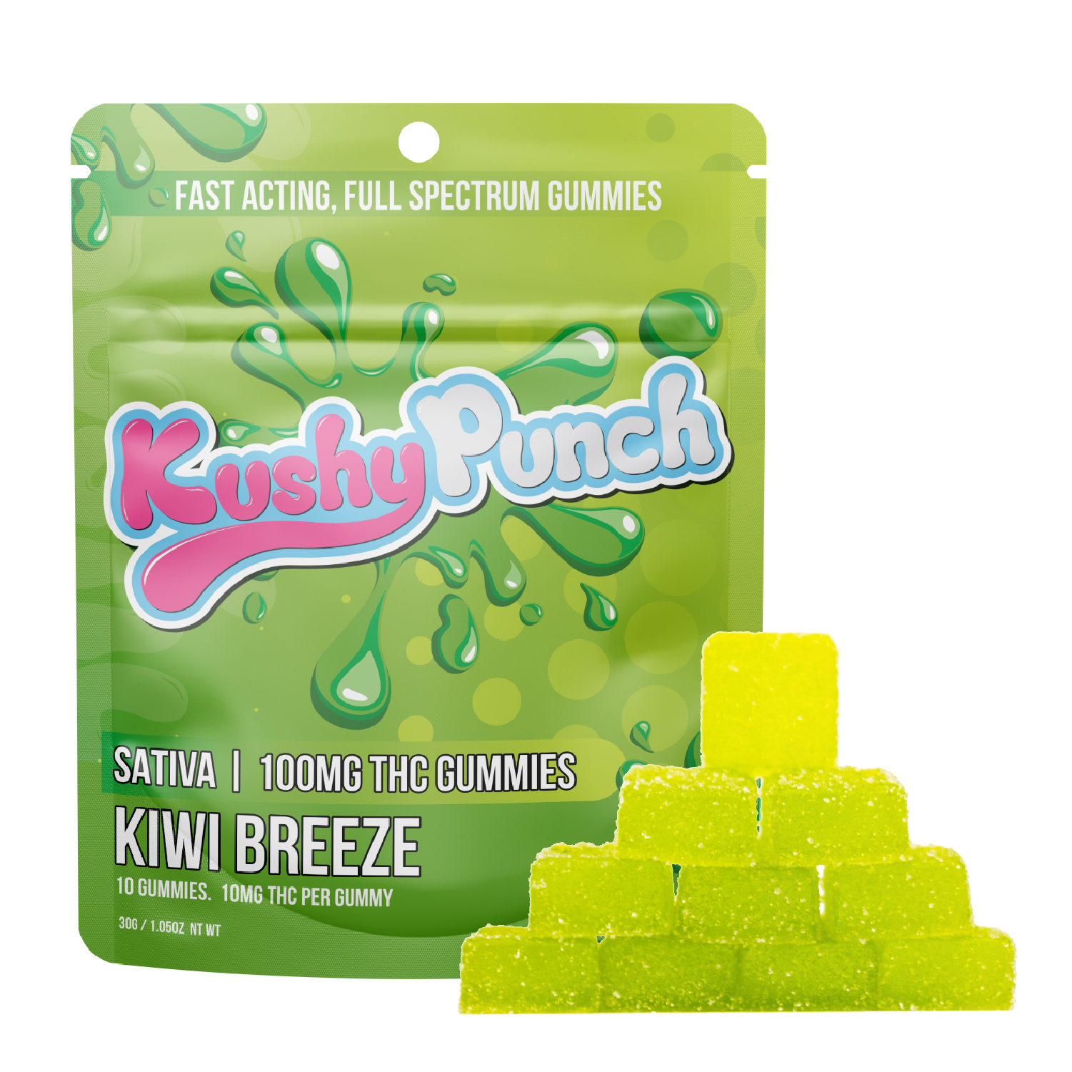 Photograph of product: Kiwi Breeze | Gummies | 10pk 100mg