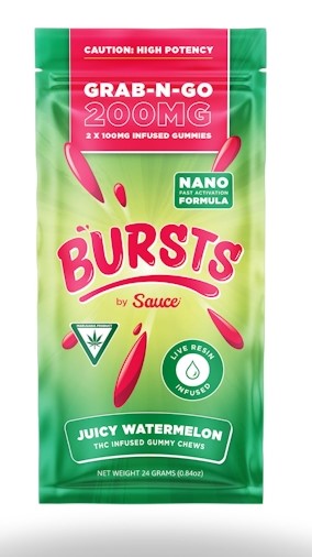Photograph of product: Sauce Juicy Watermelon Grab-N-Go Gummies 200mg