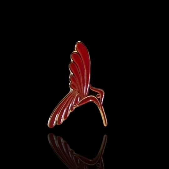 Photograph of product: Hummingbird Pin - Gold/Red