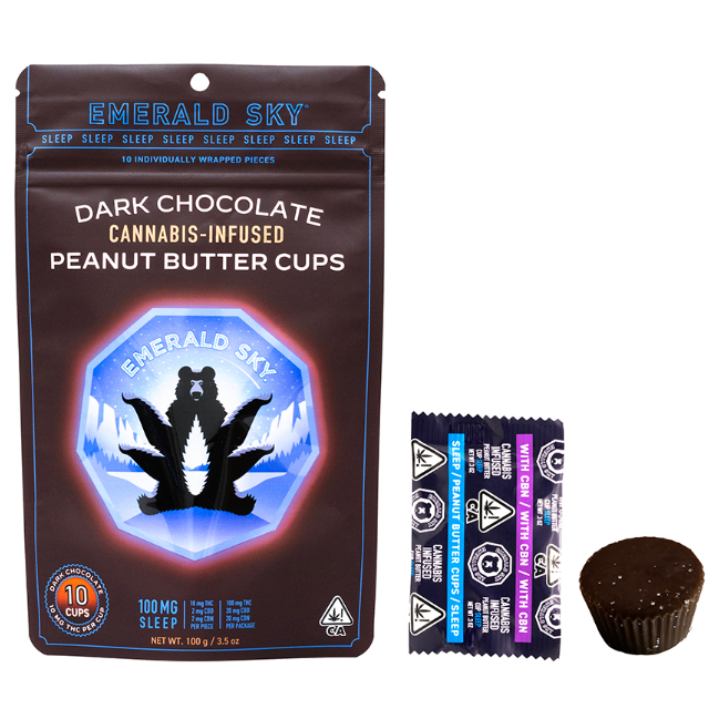 Photograph of product: SLEEP DARK CHOCOLATE PEANUT BUTTER CUPS (CBN)
