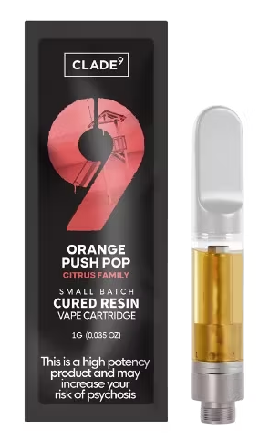 Photograph of product: Orange Push Pop - Cured Resin Vape Cart