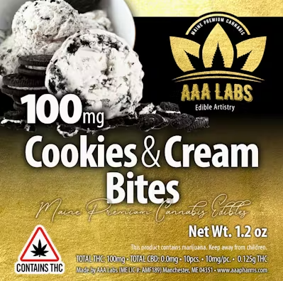 Photograph of product: Cookies & Cream Bites - 100mg - AU AAA Pharms