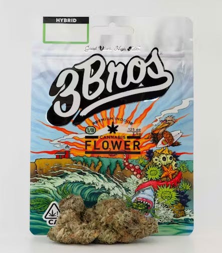 Photograph of product: 3 Bros Eighth 3.5g - Strawberries N Cream