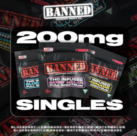 Photograph of product: Banned - Blueberry - Single 200mg