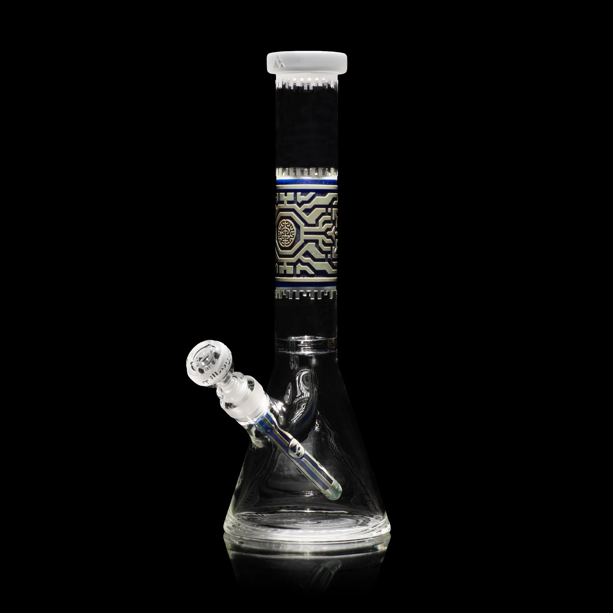 Photograph of product: Milkyway Glass | 15" Telepathic Bong | Dark Blue & Silver