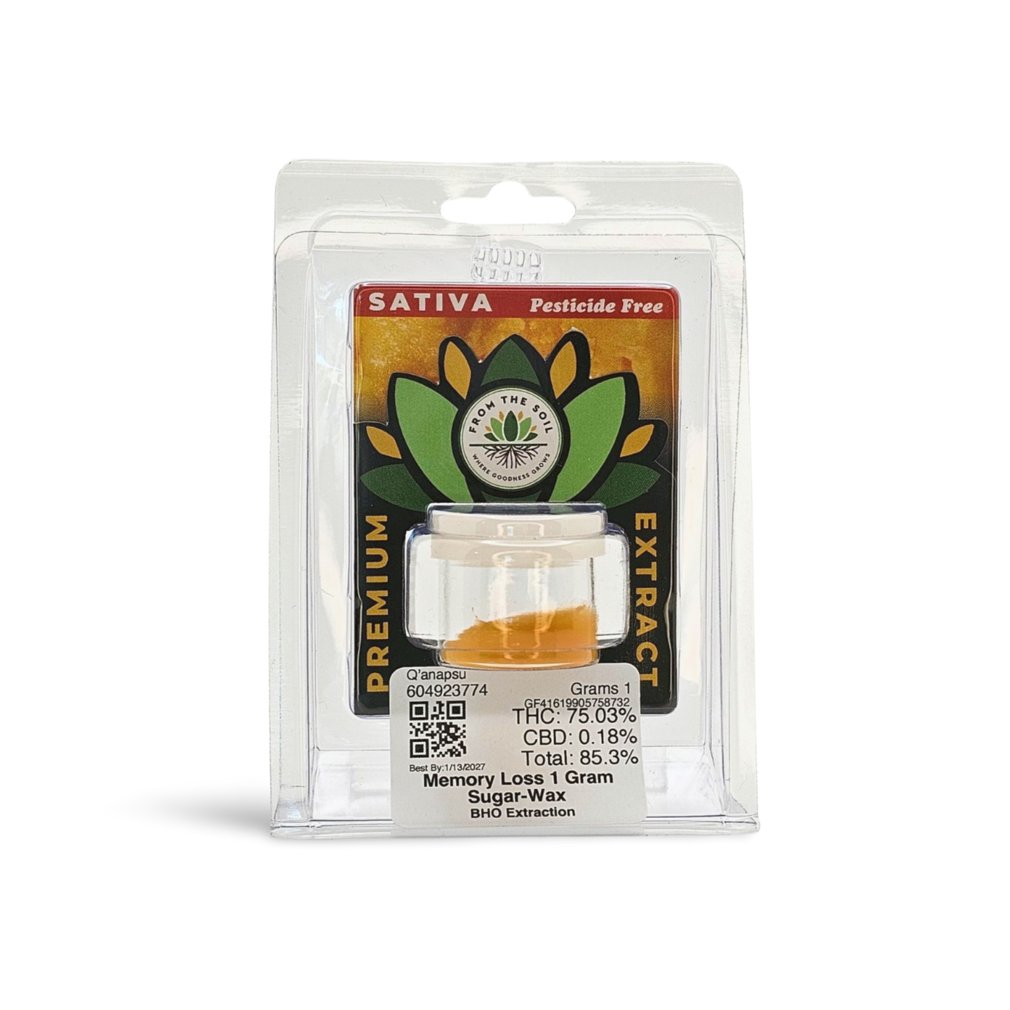 Photograph of product: From The Soil - Memory Loss (S) - Concentrate - Sugar Wax - 1g
