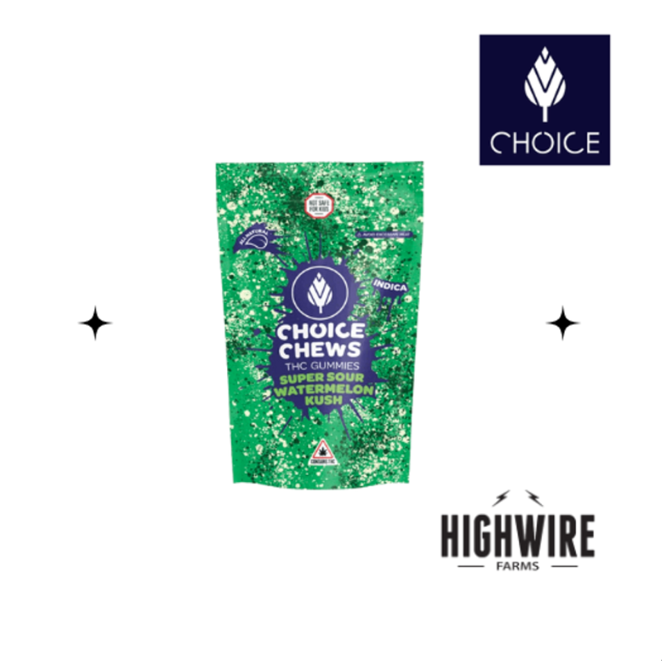 Photograph of product: Choice Gummies Sour Watermelon Kush 200mg