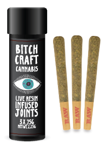Photograph of product: Bitch Craft Proud Mary Infused Joint 3 Pack Joints 2.25g