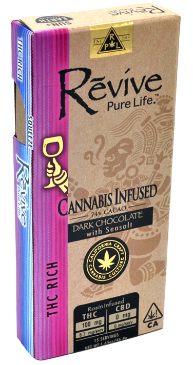 Photograph of product: Revive Pure Life | TH-oui Rich Rosin Infused Dark Chocolate Seasalt | 46.8G