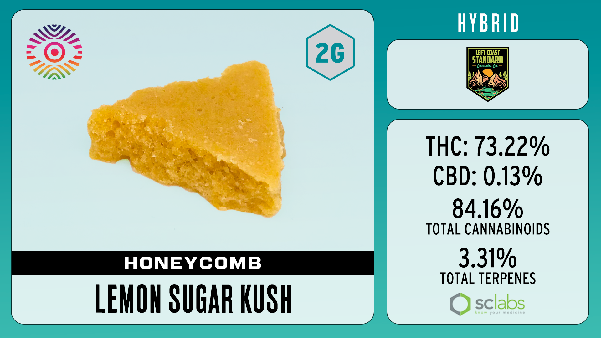 Photograph of product: WLE Chromatic 2g | Lemon Sugar Kush Honeycomb