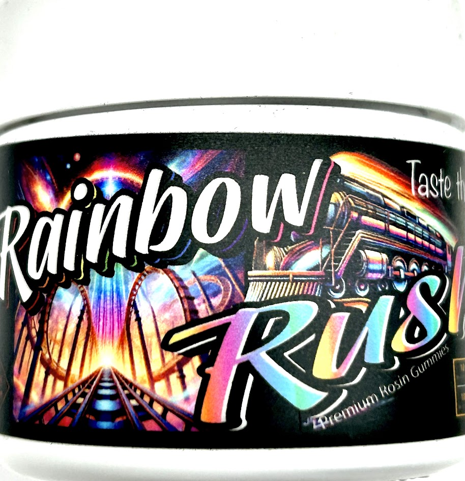 Photograph of product: Rainbow Rush (100mg) - Rosin Infused Gummies