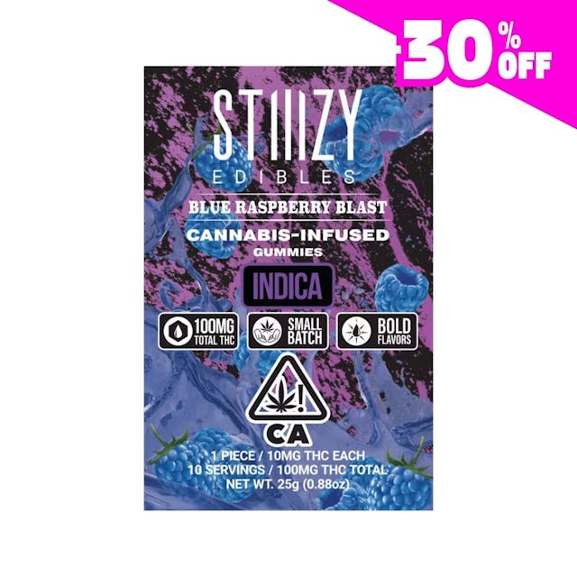 Photograph of product: Blue Raspberry Blast  - Gummies 100mg - 