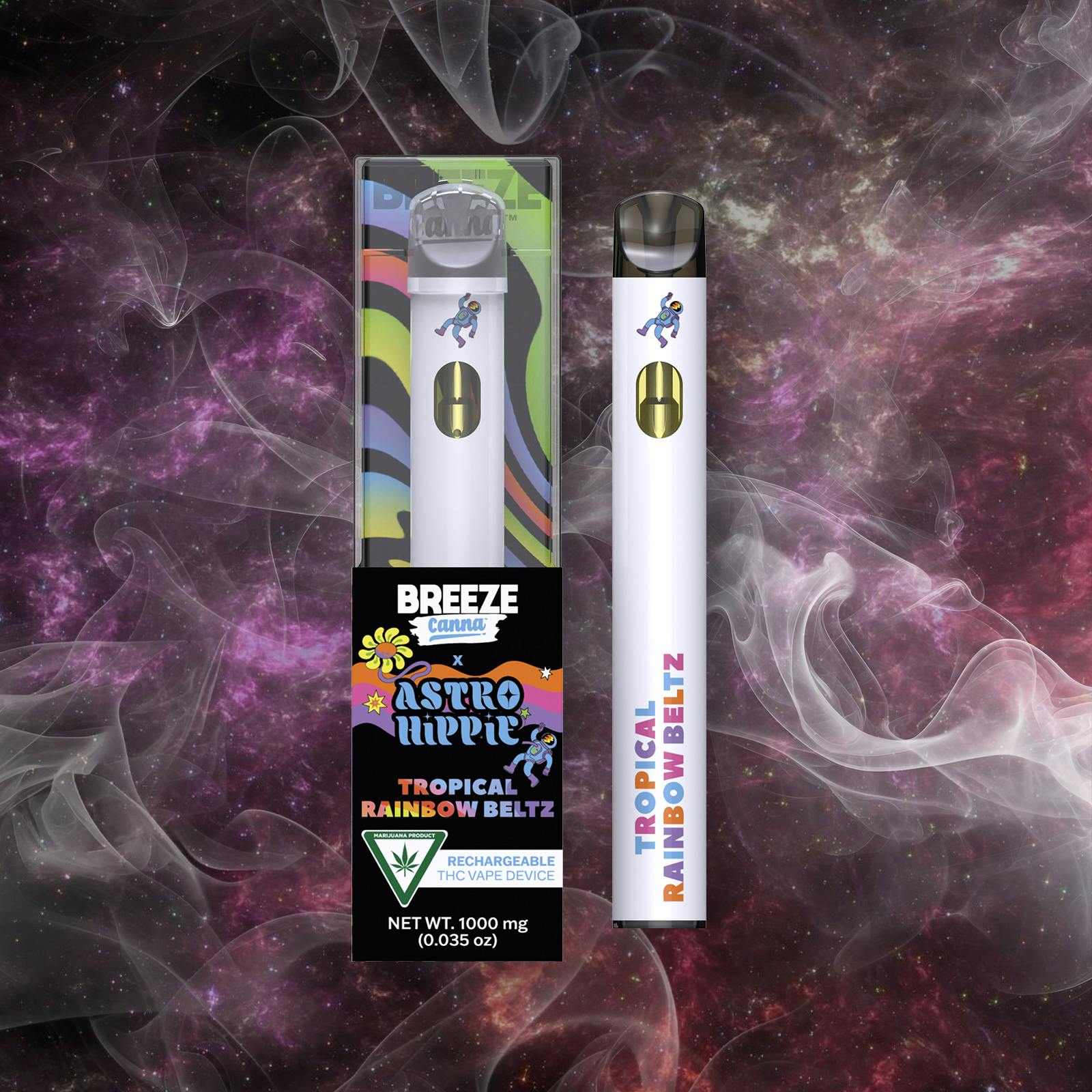 Photograph of product: Breeze Canna x Astro Hippie - 1g Disposable - Tropical Rainbow Beltz