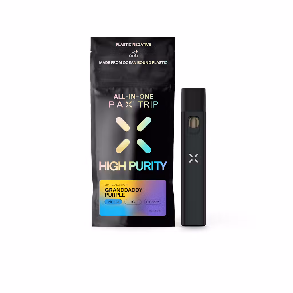 Photograph of product: Pax Granddaddy Purple High Purity 1g Disposable Vape