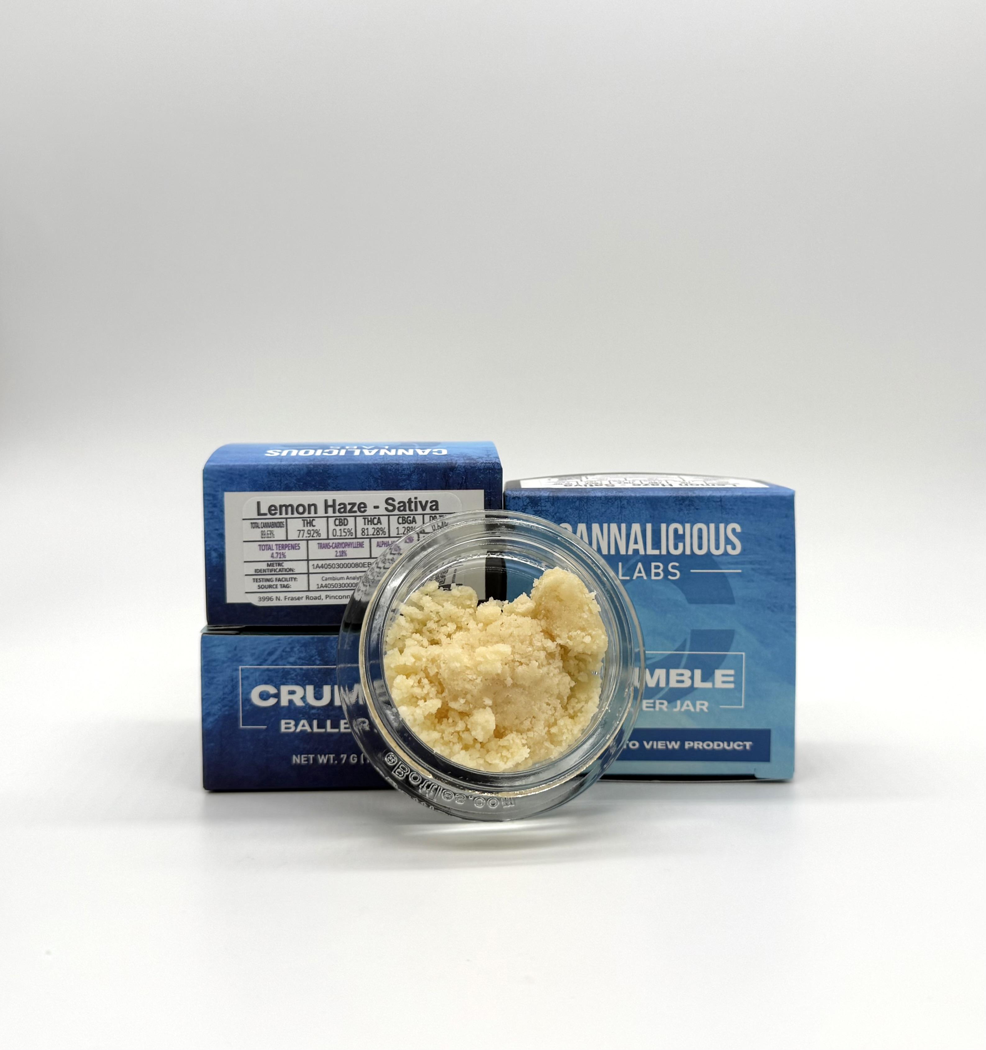 Photograph of product: Cannalicious - Crumble Baller Jar - Lemon Haze