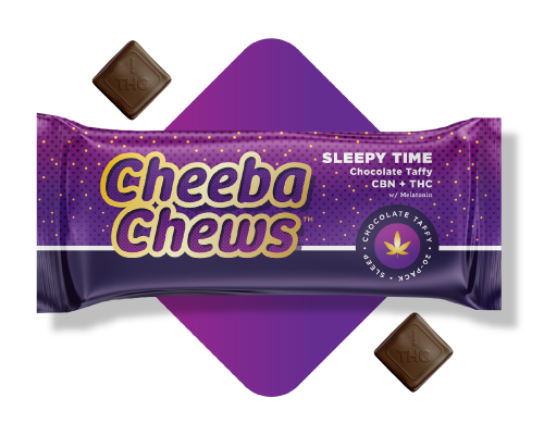 Photograph of product: Cheeba Chews -  Wax Wrap Taffy - CBN - 1:1 Sleepy Time - 100mg