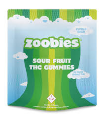 Photograph of product: Zoobie Sour Fruit Gummies Edible 200mg