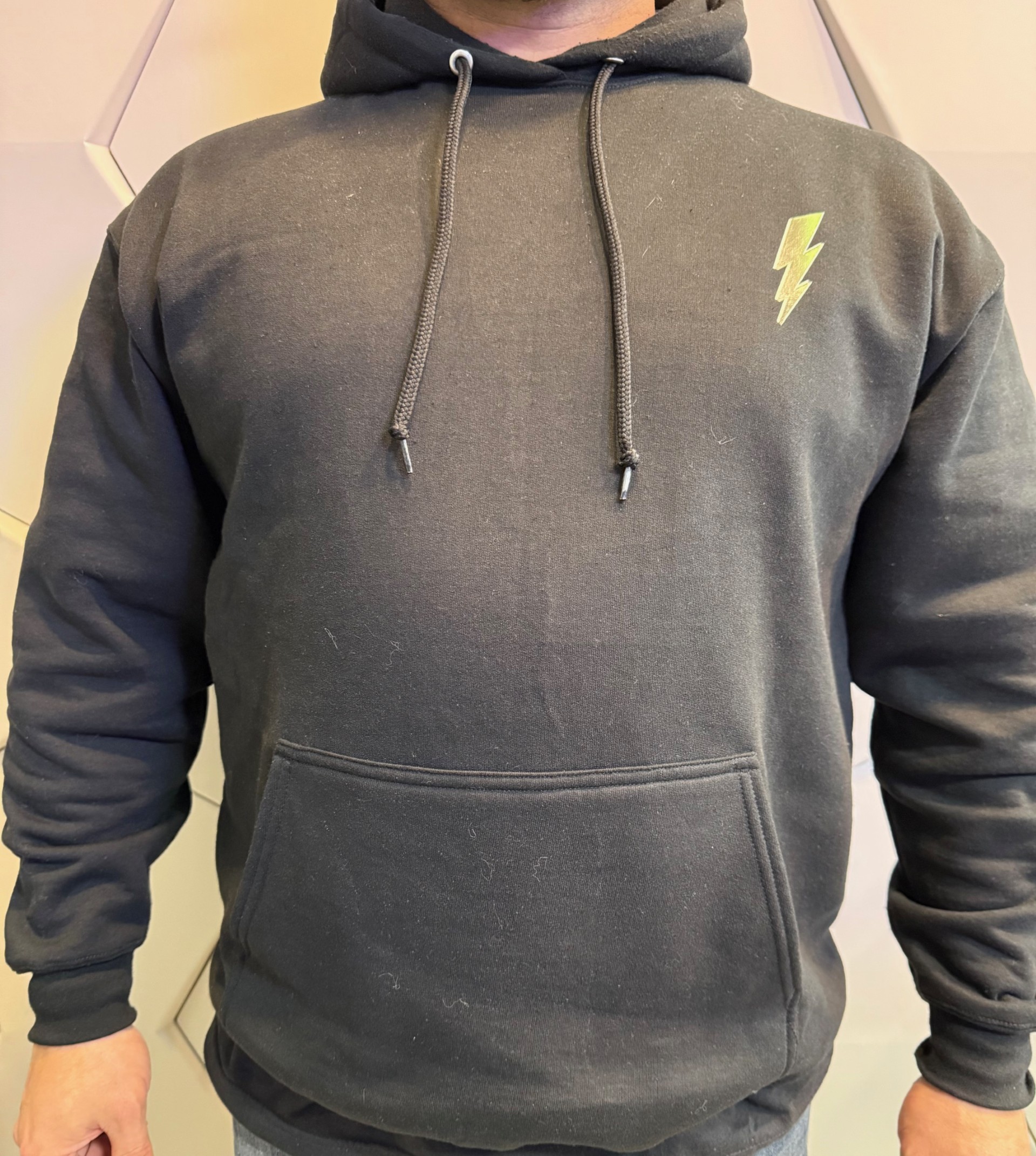 Photograph of product: Green Lightning ~ Hoodie ~ Black ~ X Large
