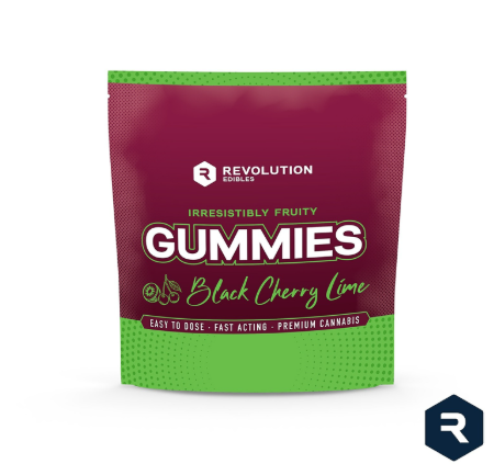 Photograph of product: REVOLUTION - BLACK CHERRY LIME LIVE RESIN GUMMIES  (10PK) (100MG) (H)