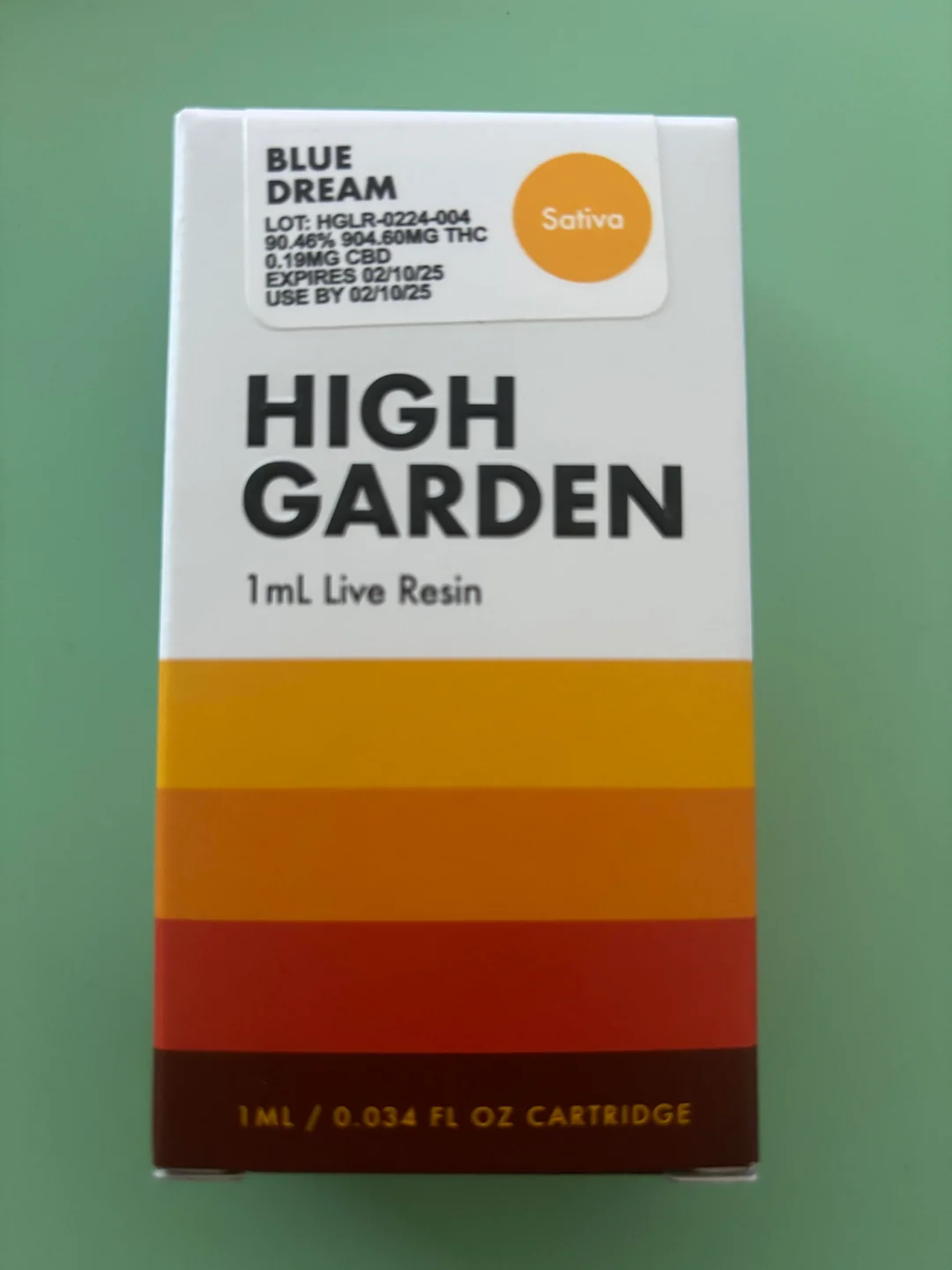 Photograph of product: High Garden | Blue Dream (S) | Live Resin Cartridge | 1g