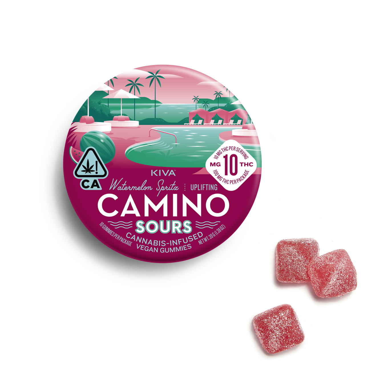 Photograph of product: Camino Sours - Watermelon Spritz - 100mg - 10ct Gummies