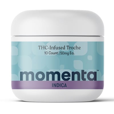 Photograph of product: Momenta Raspberry (I) Troches 50mg (10pk)