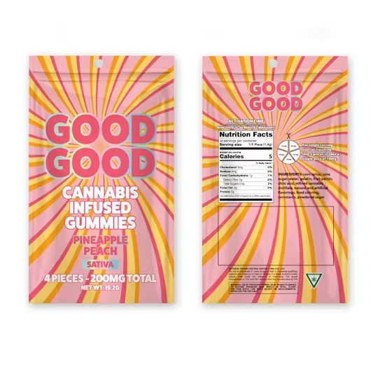 Photograph of product: Good Good - Pineapple Peach - 200mg Gummies (4x50mg)
