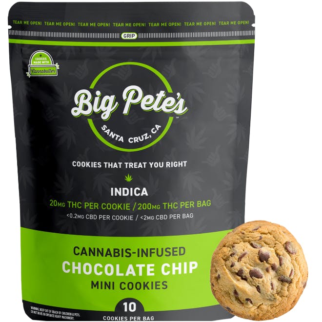 Photograph of product: Edible | Chocolate Chip Cookie 10pk | 200mg | Big Pete's Treats