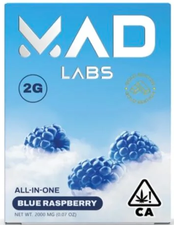 Photograph of product: Mad Labs - Blue Raspberry - AiO - Oui'd