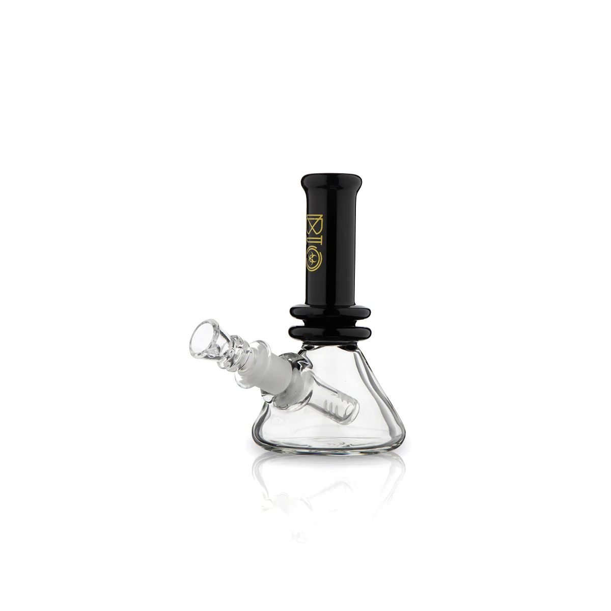 Photograph of product: BIO Glass Mini Heavy Duty Colored Neck Beaker Water Pipe 5" - Black