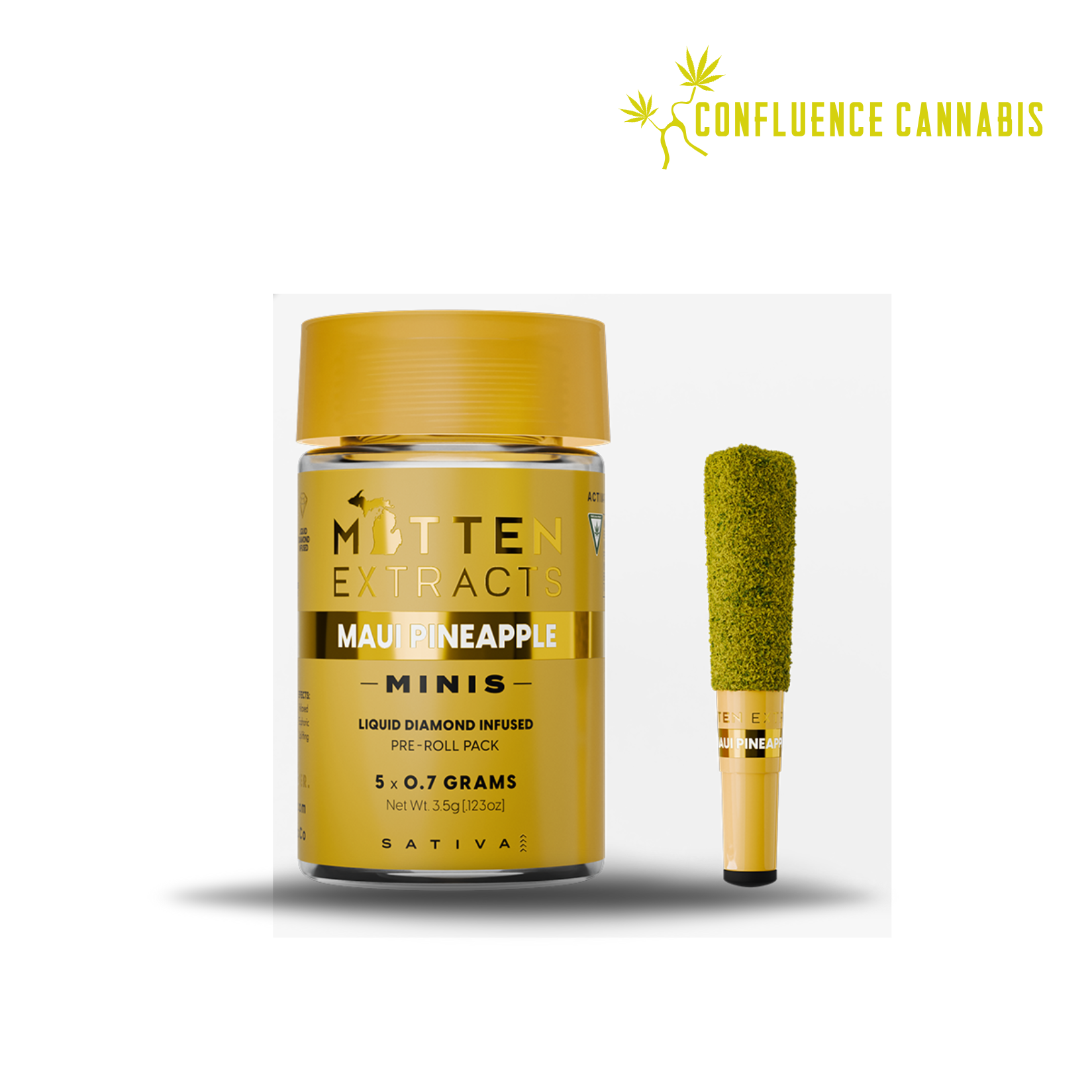 Photograph of product: Maui Pineapple (Infused) PREROLL 5 Pack