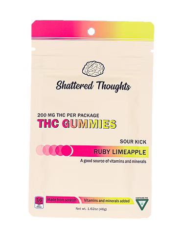 Photograph of product: SHATTERED THOUGHTS | RUBY LIMEAPPLE | 200MG | GUMMIES