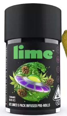 Photograph of product: 5pk Alien Gas Infused Prerolls - Lime