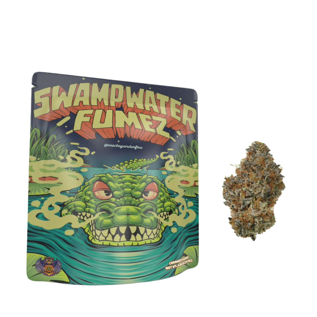 Photograph of product: Michigander Fire | Swampwater Fumez Prepackaged Flower | 3.5g