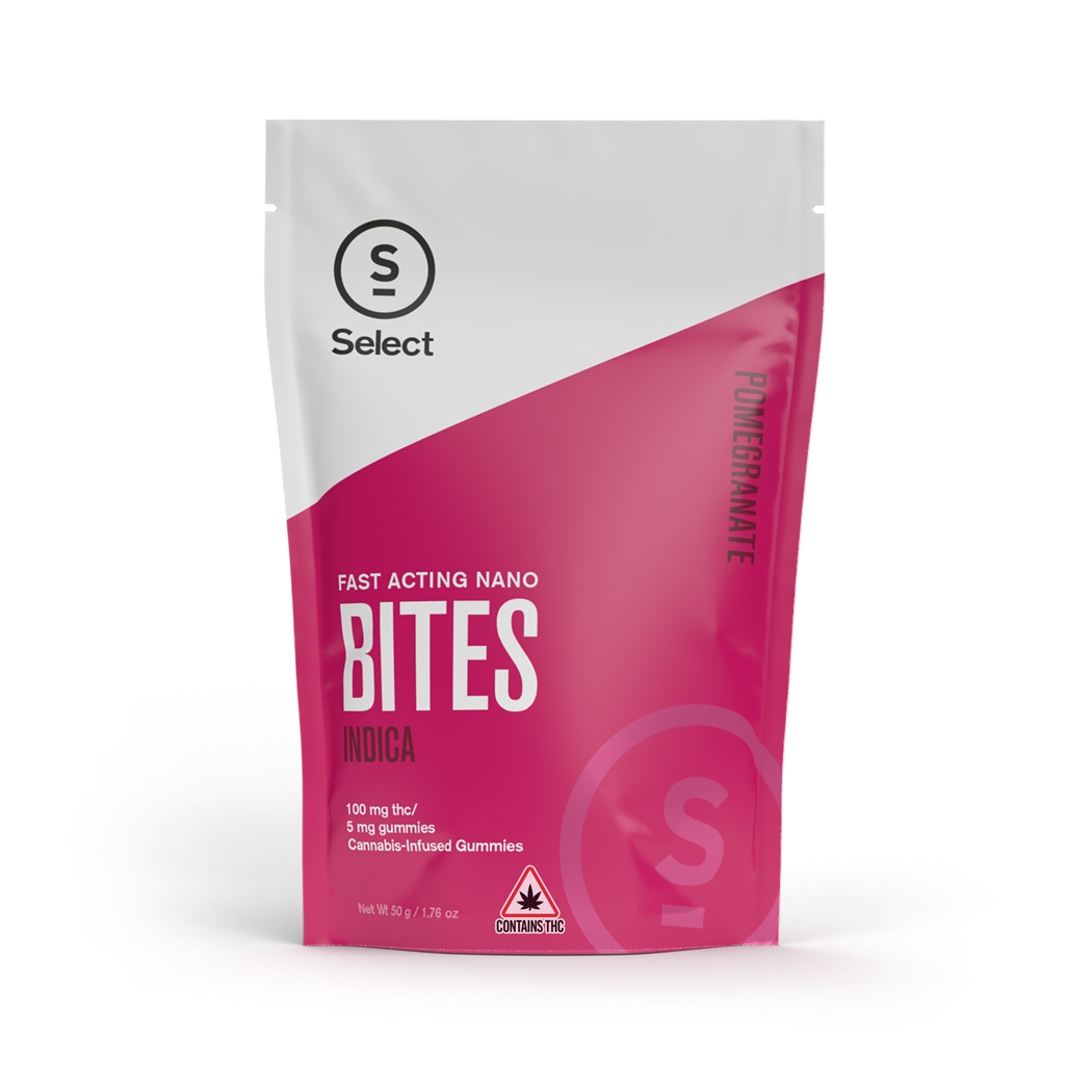 Photograph of product: Bites 2.0 Nano Pomegranate Gummies 100mg (20-Pack | 5mg Each)
