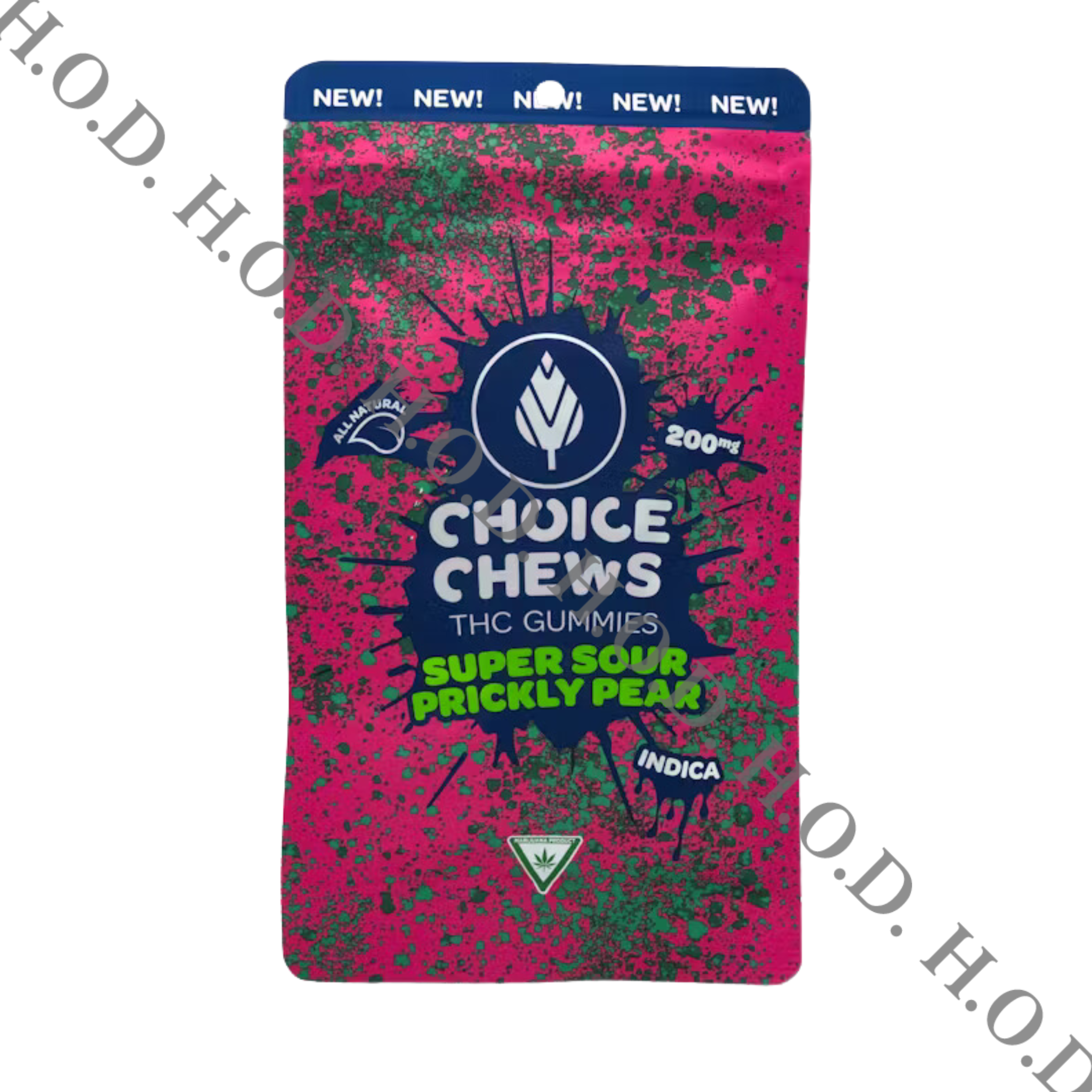 Photograph of product: Choice Super Sour Prickly Pear Gummies 200mg