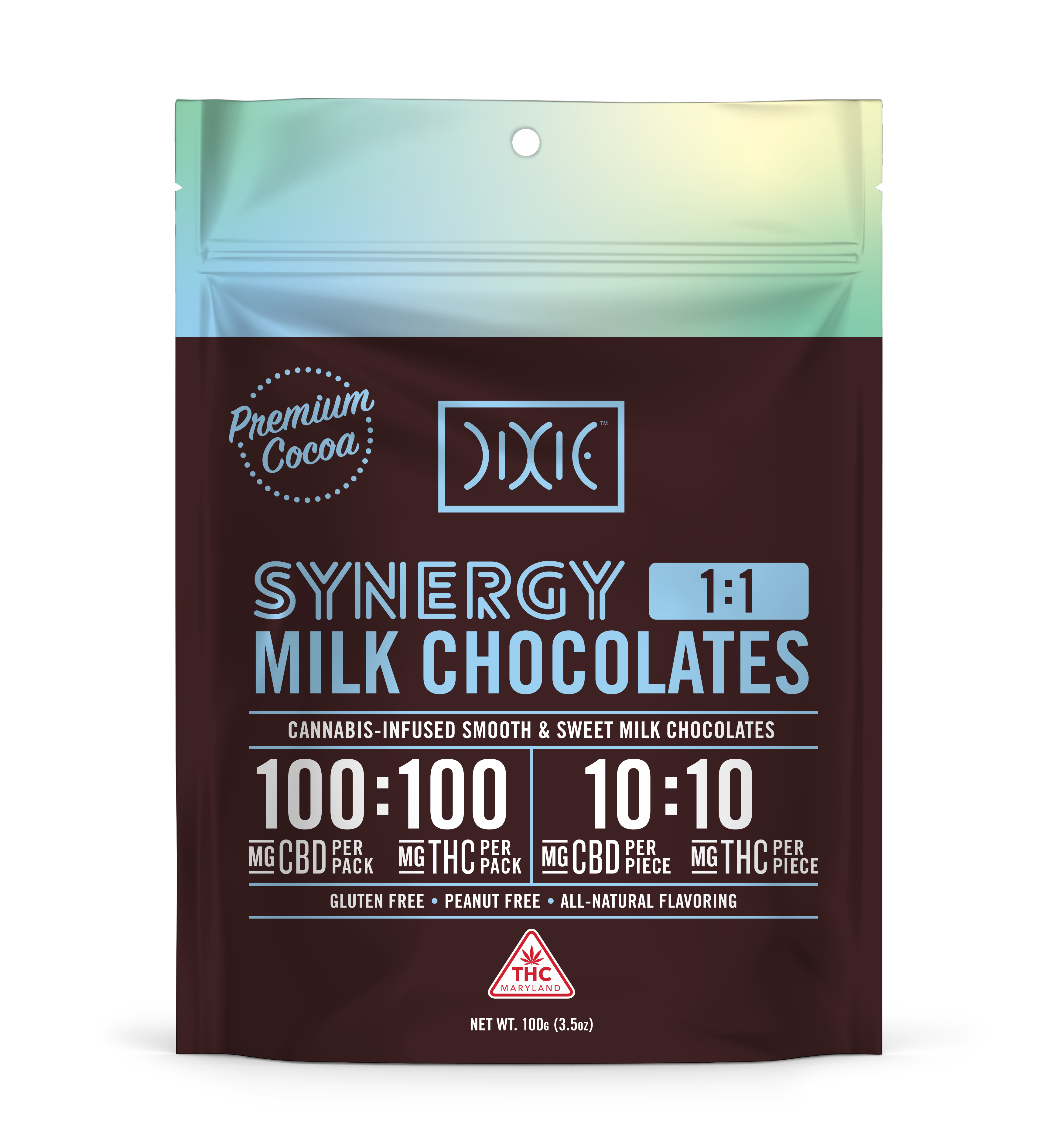 Photograph of product: 100mg "Synergy" Milk Chocolates [1:1 TH-oui:CBD] 10pk