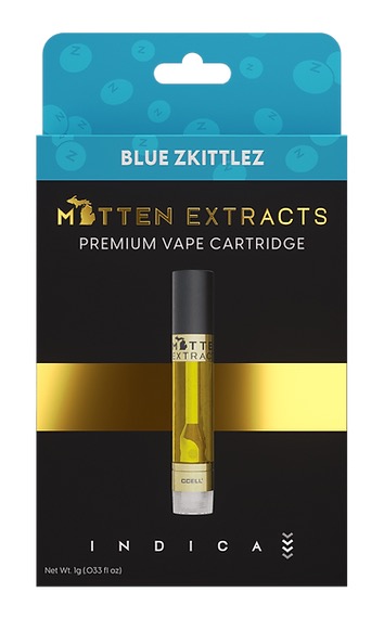 Photograph of product: Mitten Extracts - Cartridge - Blue Zkittlez