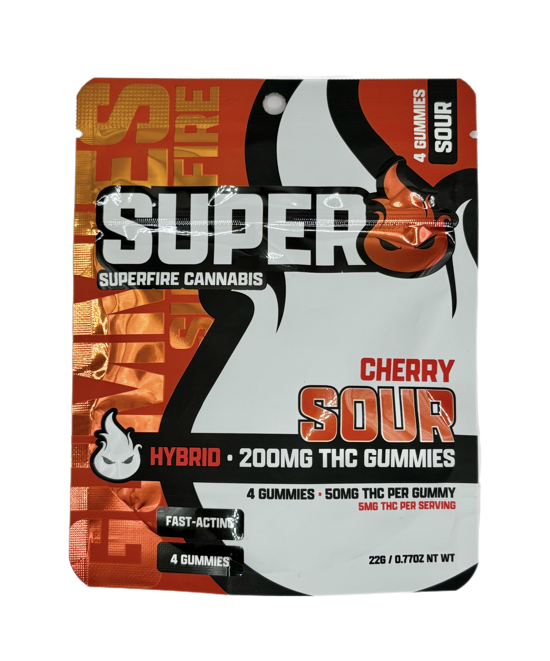 Photograph of product: SUPERFIRE | SOUR CHERRY | GUMMIES | 200MG