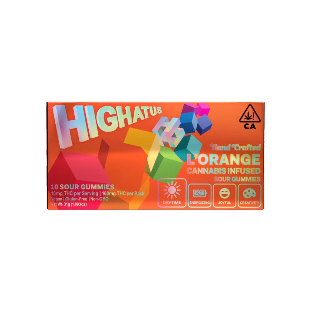 Photograph of product: L'ORANGE SOUR GUMMIES 100MG - HIGHATUS
