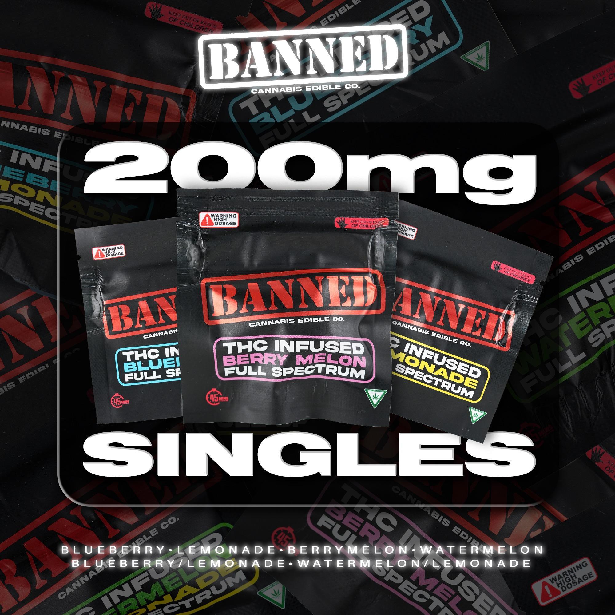 Photograph of product: Banned | 200mg Nerdless Single | Blueberry