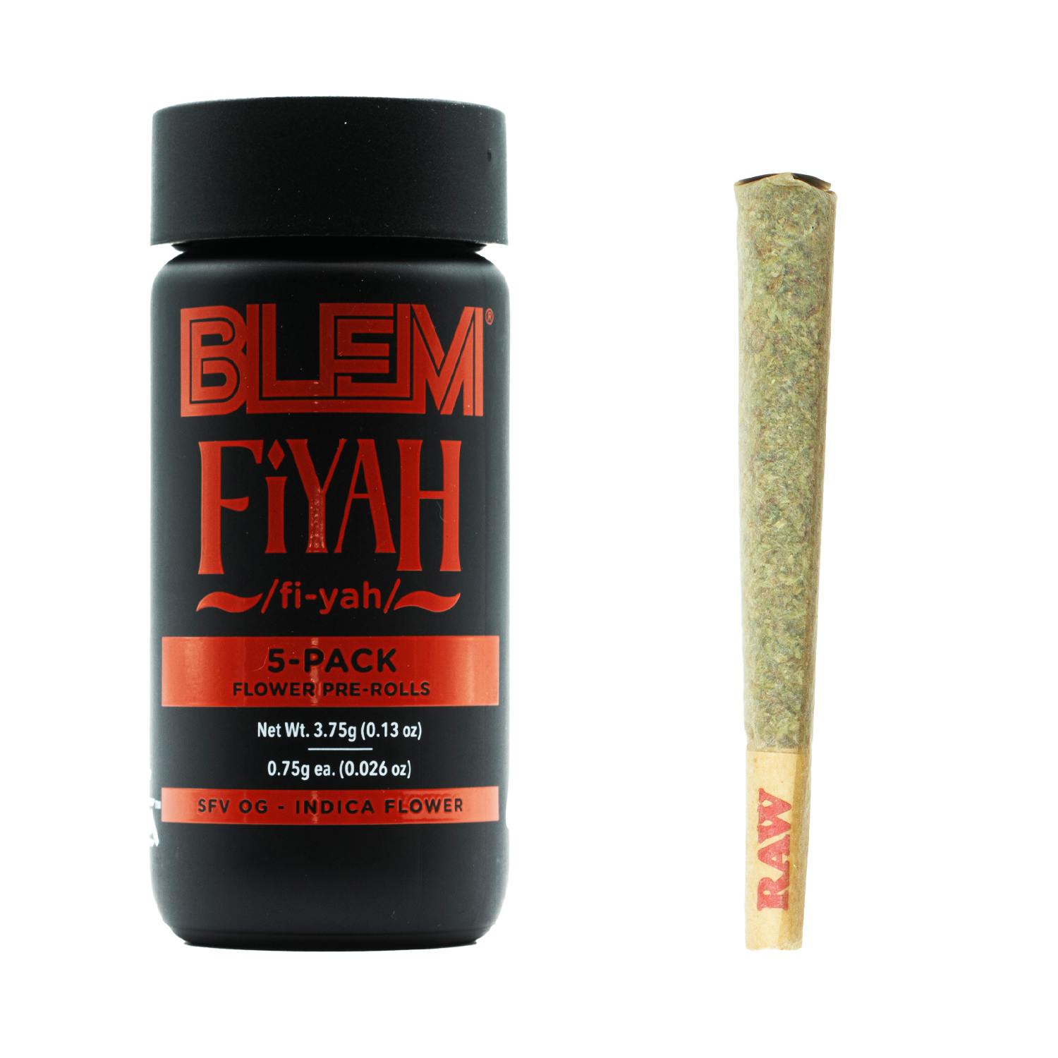 Photograph of product: BLEM | Fiyah Pre-Rolls (5 Pack) | 3.75g