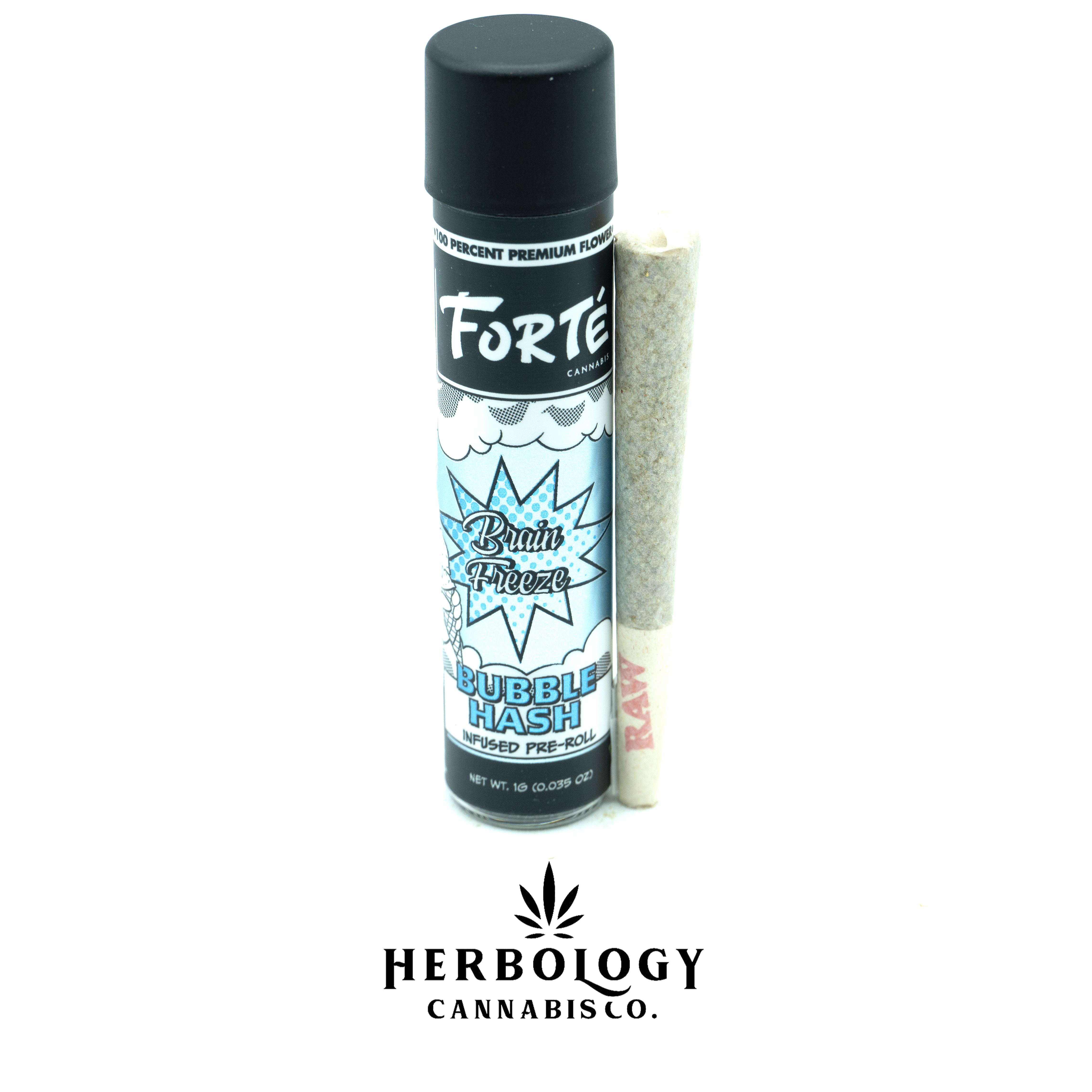 Photograph of product: Forte | Bubble au chocolat Infused Pre-Roll | Brain Freeze | 1g