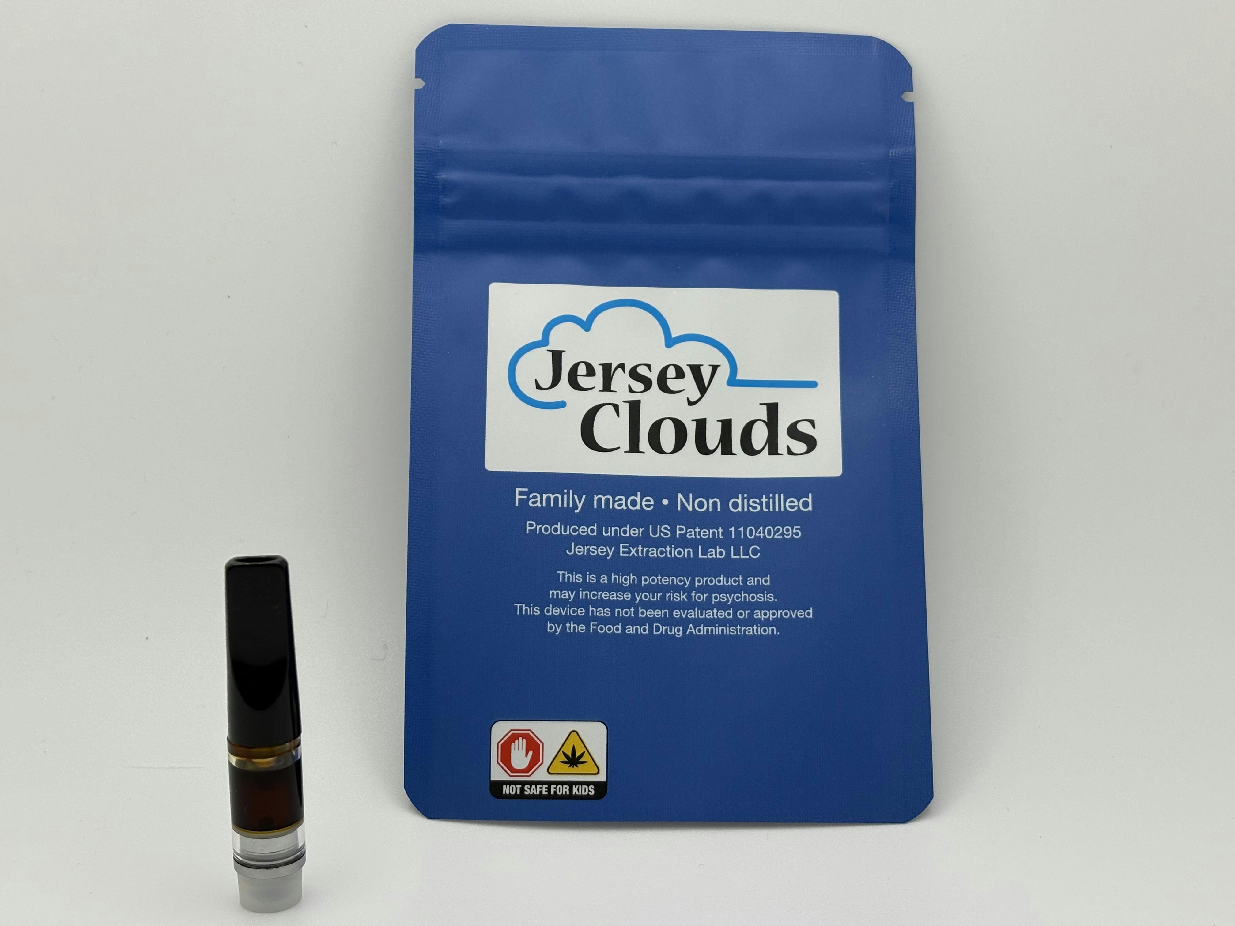 Photograph of product: JERSEY CLOUDS | TRIPLE OG CARTIDGE 0.5G