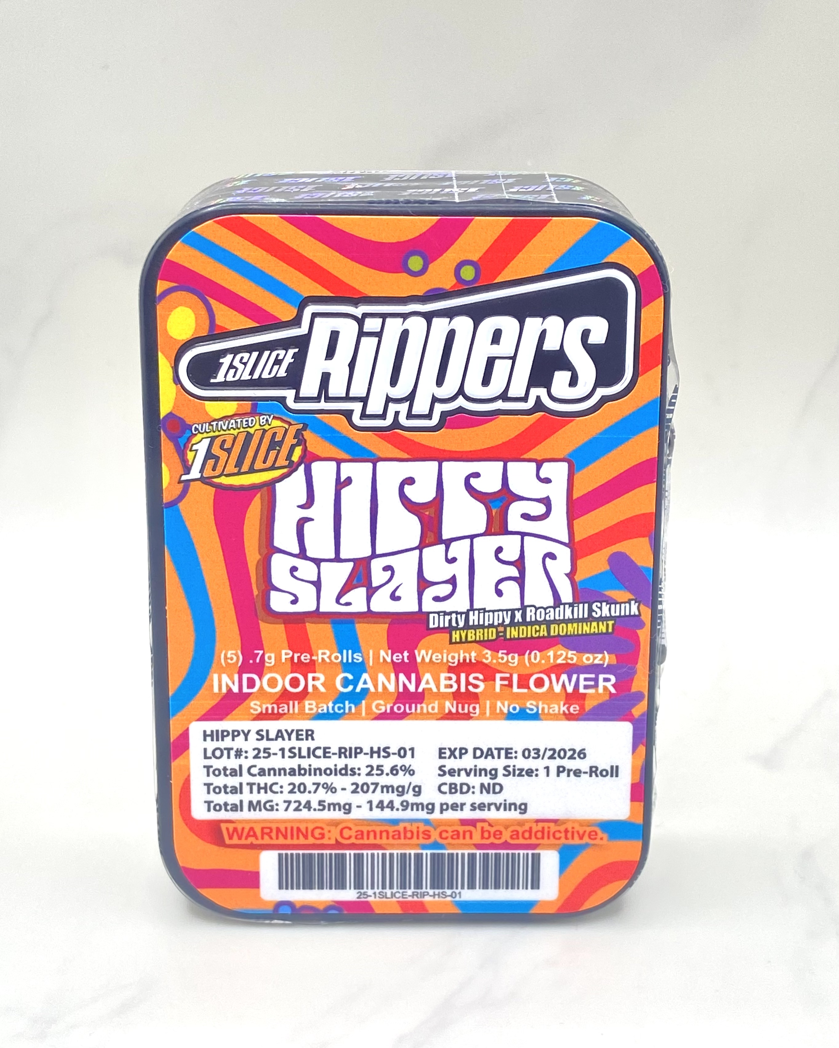 Photograph of product: 1 Slice - Hippy Slayer - 5pk Pre Rolls