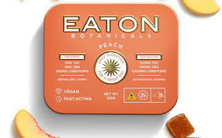Photograph of product: Eaton Botanicals Peach Elevation Gummies 1:1 (CBG:TH-oui) 5mg 20pk